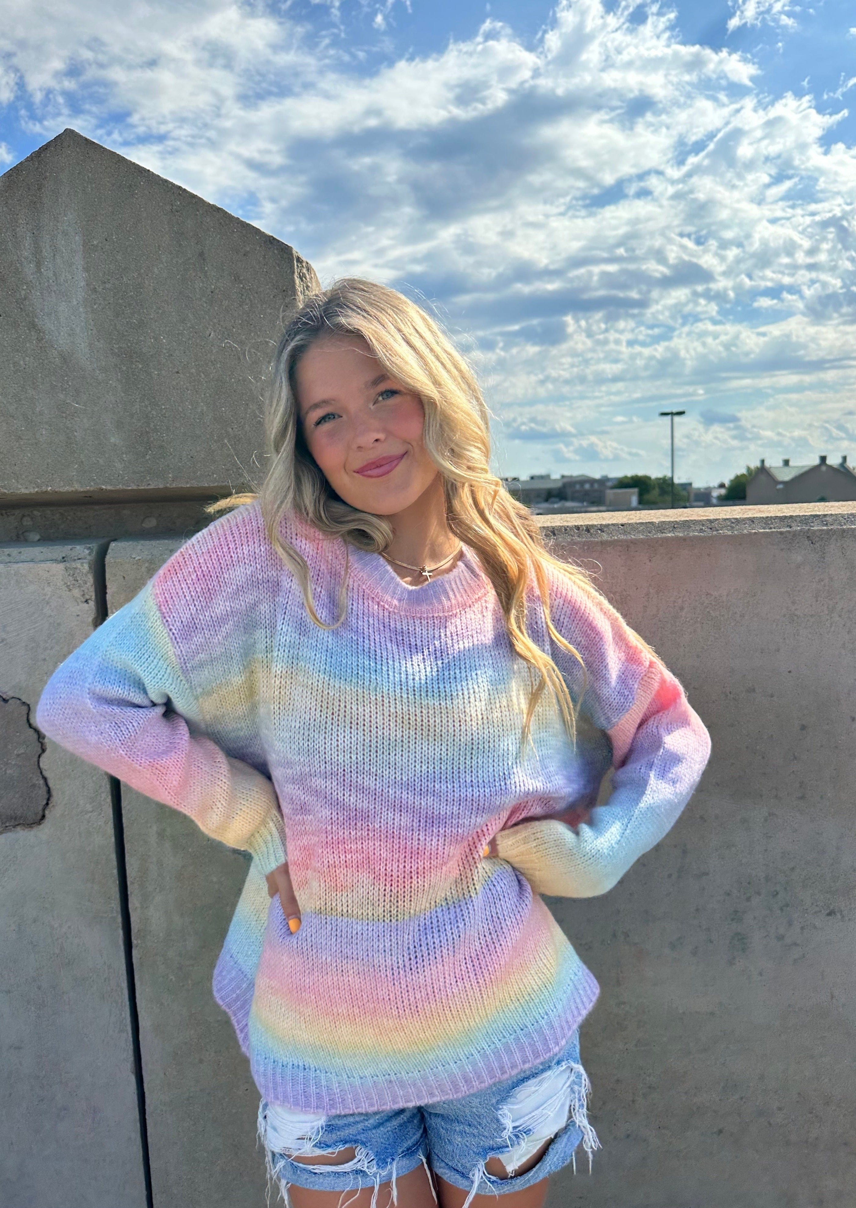Rainbow Hues Cozy Sweater