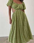 Emerald Grace Midi Dress