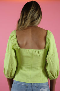 Thumbnail for NEON NIGHTS PUFF SLEEVE TOP