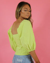 Thumbnail for NEON NIGHTS PUFF SLEEVE TOP