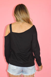 Thumbnail for BETTER IN BLACK ONE SHOULDER TOP