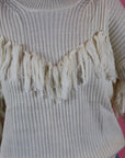 Toasted Marshmallow Fringe Sweater