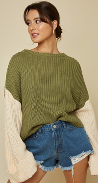 Thumbnail for OLIVE BRANCH SWEATER TOP