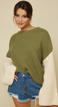 Thumbnail for OLIVE BRANCH SWEATER TOP